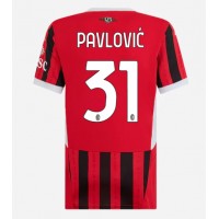 Fotbalové Dres AC Milan Strahinja Pavlovic #31 Dámské Domácí 2024-25 Krátký Rukáv